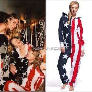 Adult Onsie in American Flag Print - Unisex